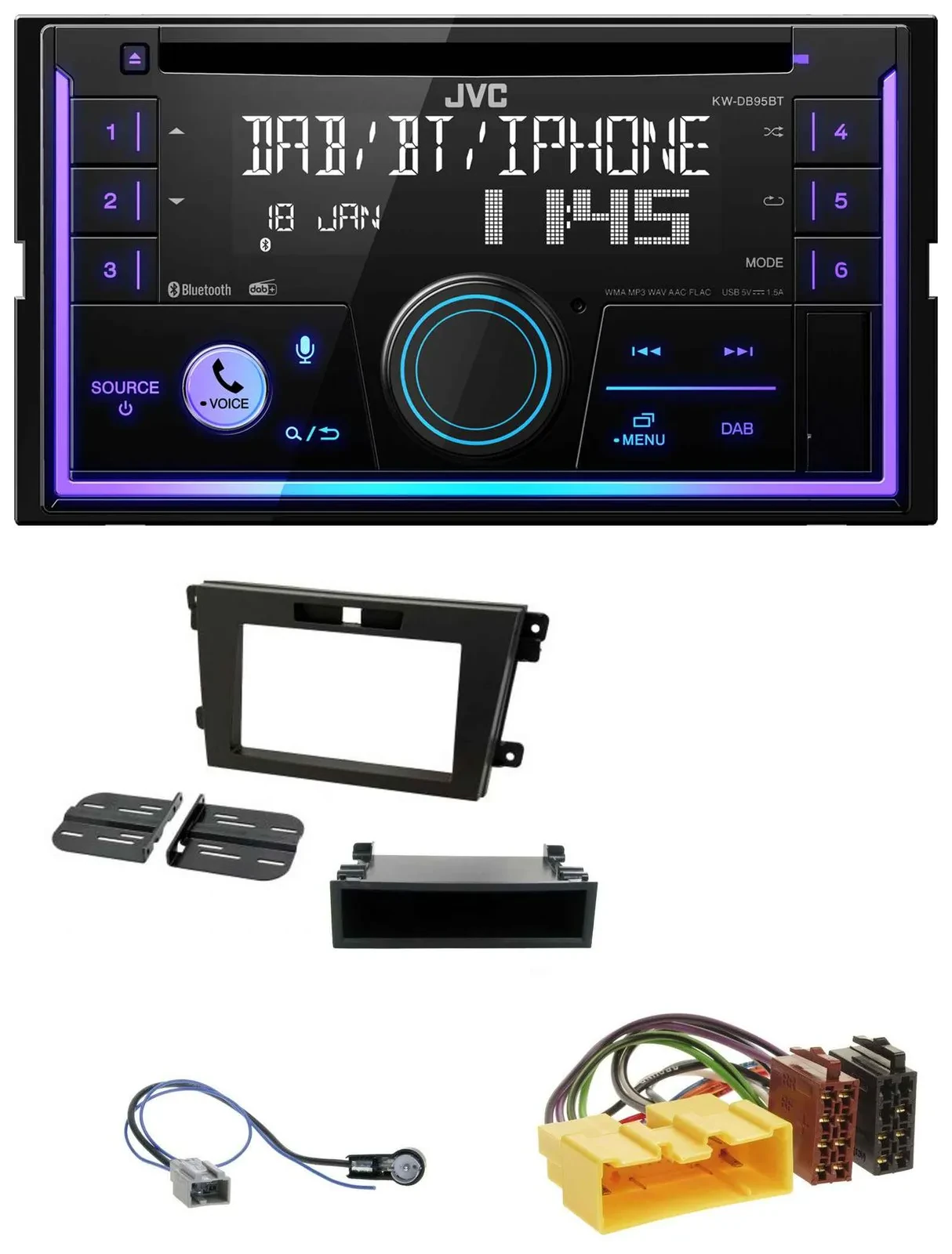 JVC MP3 USB 2DIN DAB Bluetooth CD Autoradio für Mazda CX-7 (2008-2010)