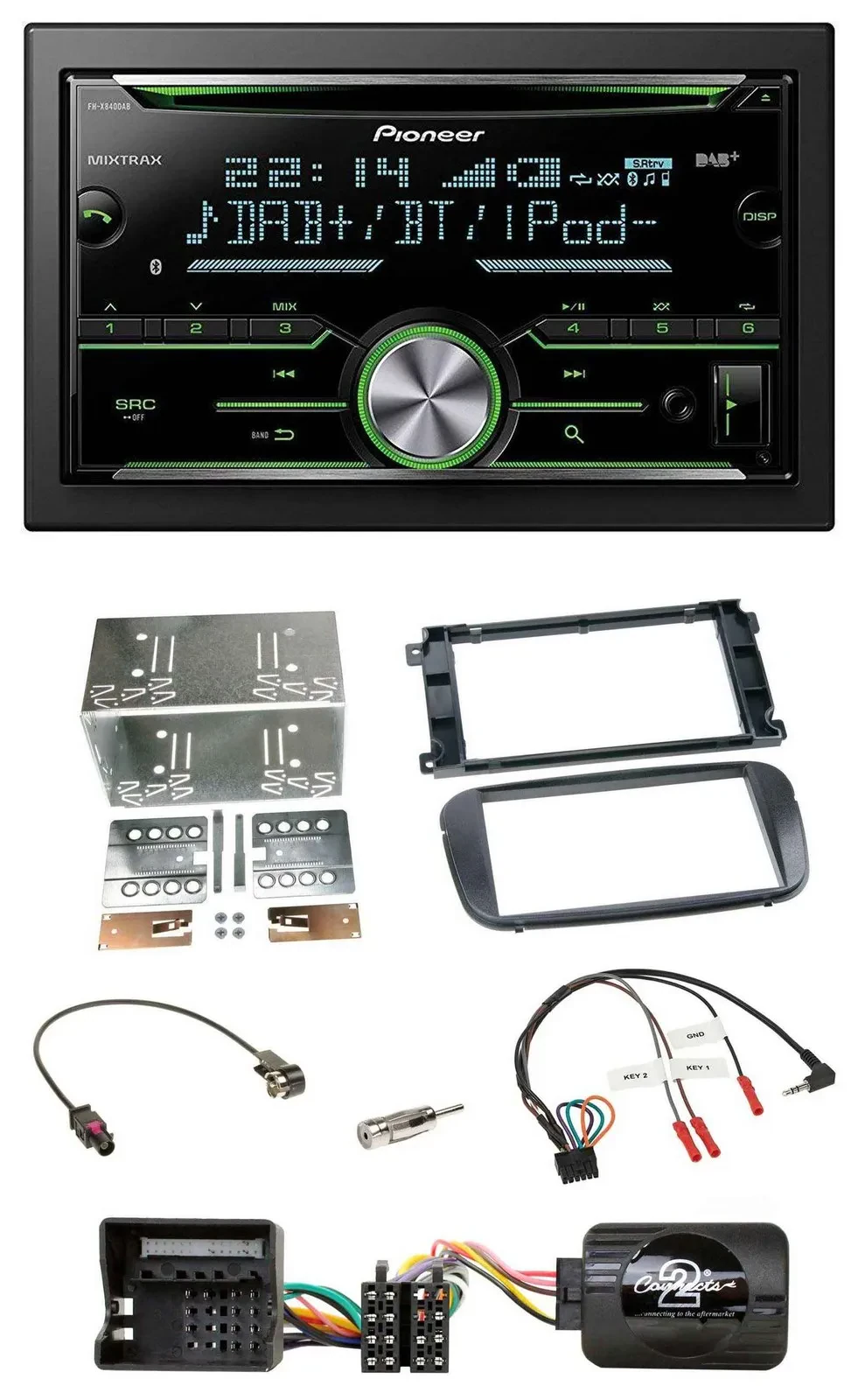 Автомагнитола Pioneer 2 DIN, Bluetooth, DAB, USB, CD, для Ford S‑Max/Mondeo (2007–2014)