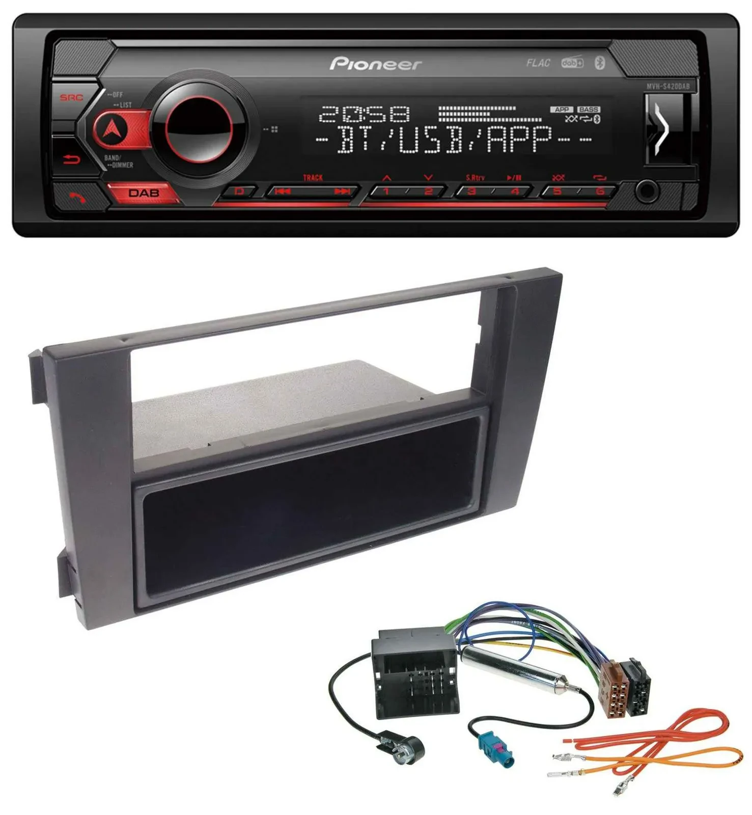 Pioneer MP3 USB DAB Bluetooth Autoradio für Audi A6 01-05 C5 Symphony Quadlock
