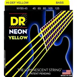 Струны для бас-гитары DR NYB5-45 - HI-DEF NEON™ 45-125