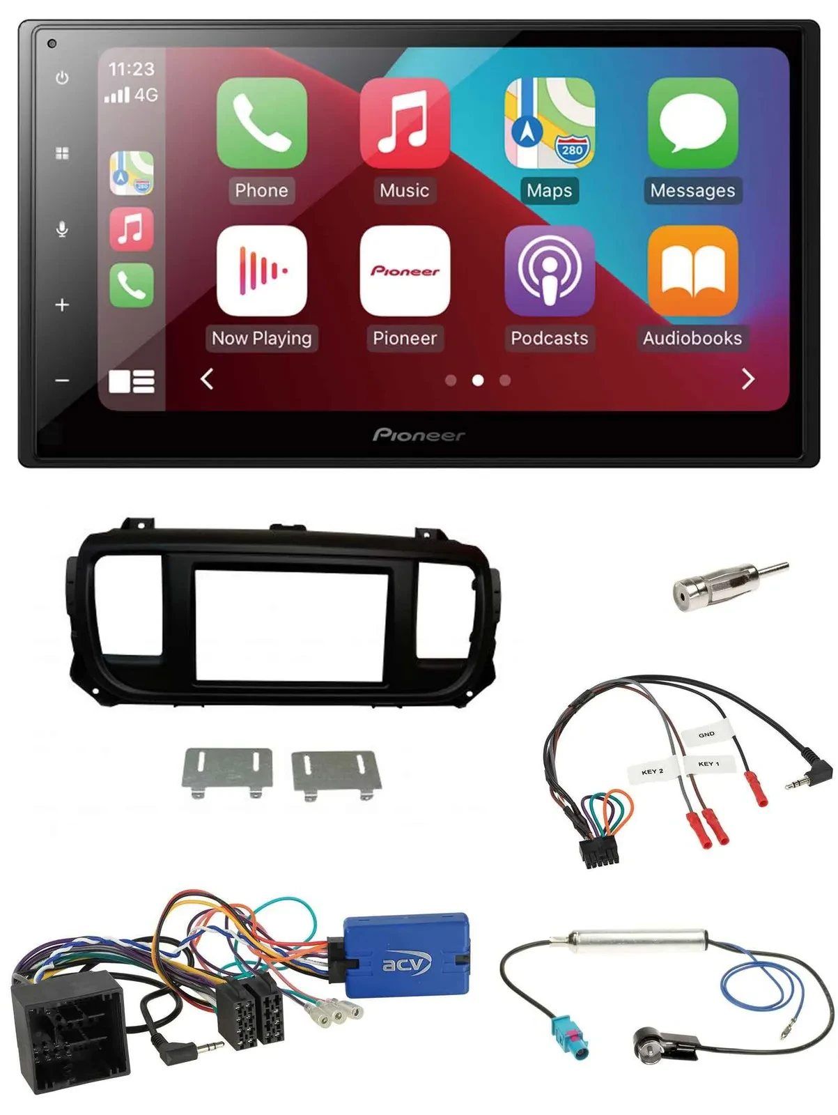 Pioneer USB Lenkrad DAB 2DIN Bluetooth Autoradio für Citroen Spacetourer Jumpy o