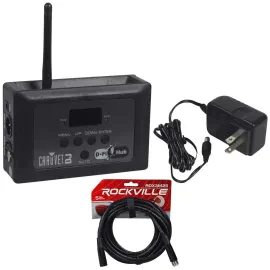 Chauvet D-Fi Hub Compact Wireless Transmitter/Receiver w/ OLED Display+DMX Cable