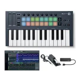 Novation FLkey Mini 25-Key MIDI Keyboard Controller for FL Studio Bundle