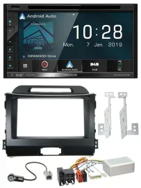 Автомагнитола для Kia Sportage 2010–2015 Kenwood 2-DIN DAB TMC USB Bluetooth Навигация, поддержка кнопок на руле