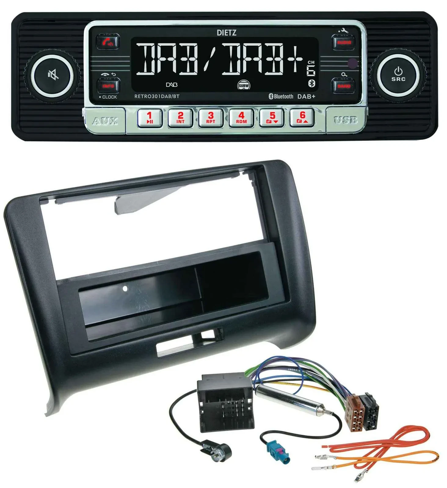Dietz USB DAB MP3 Bluetooth Autoradio für Audi TT (2006-2014) - Quadlock