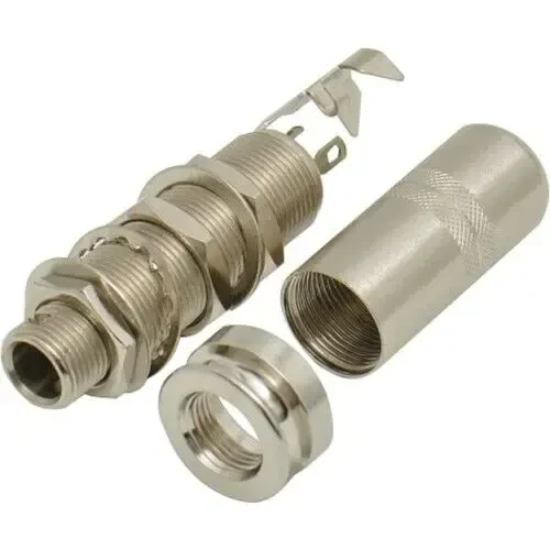 Разъем джек для акустической гитары Göldo JA00C 6,35 мм стерео, эндпиновый (с ременным пином)