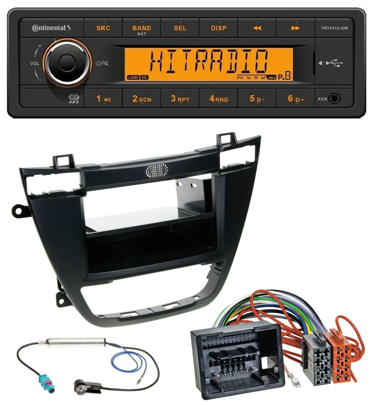 Continental 1DIN USB AUX MP3 Autoradio für Opel Insignia 2008-2013 schwarz