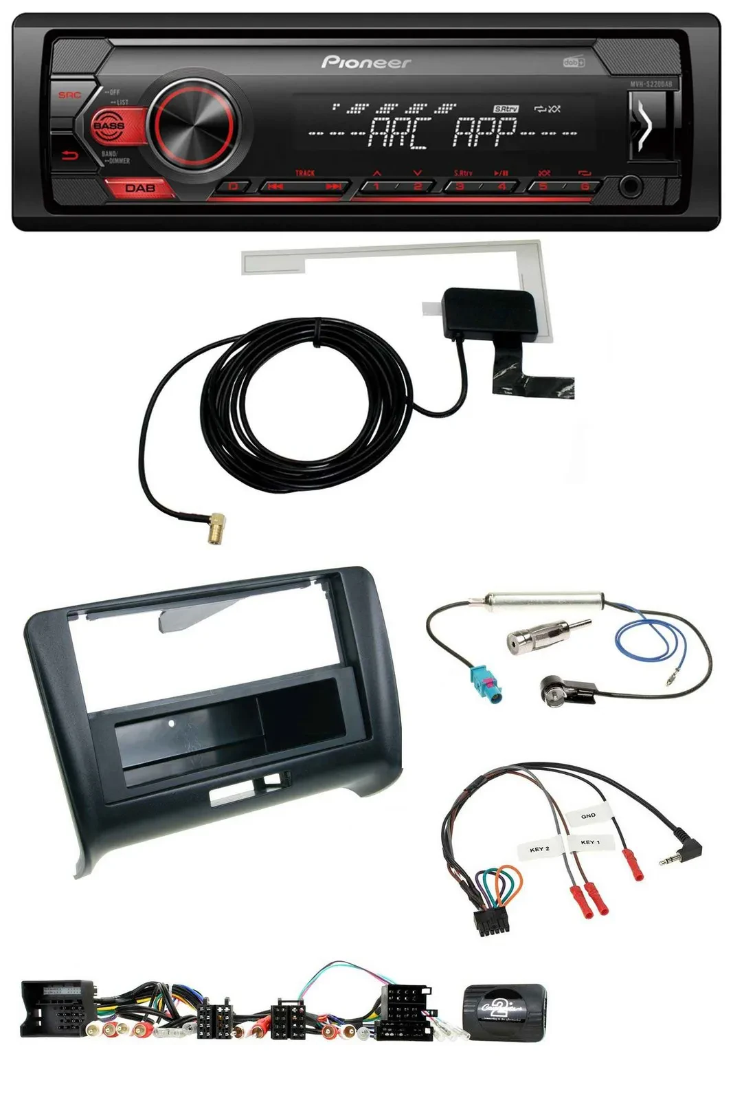 Автомагнитола Pioneer 1-DIN USB DAB MP3 для Audi TT (2006–2014)