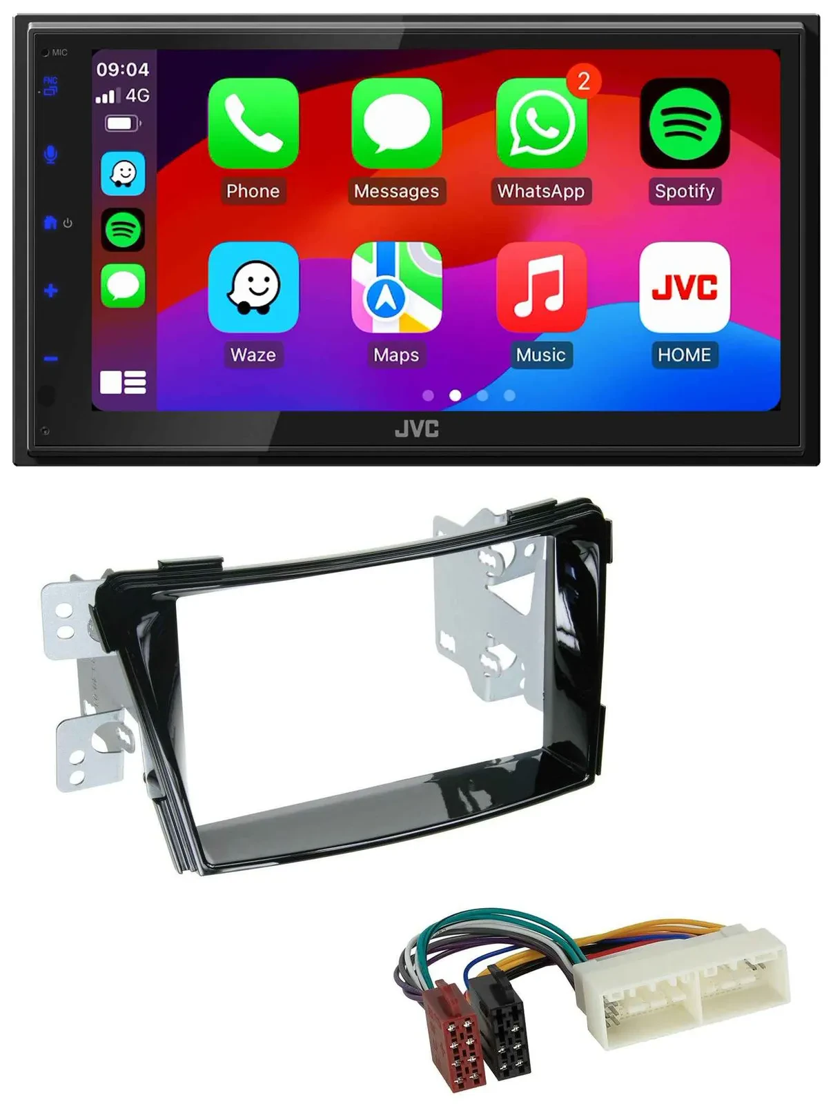 JVC Bluetooth 2DIN MP3 DAB USB Autoradio für Hyundai i40 ab 2016 Typ VF Klavierl