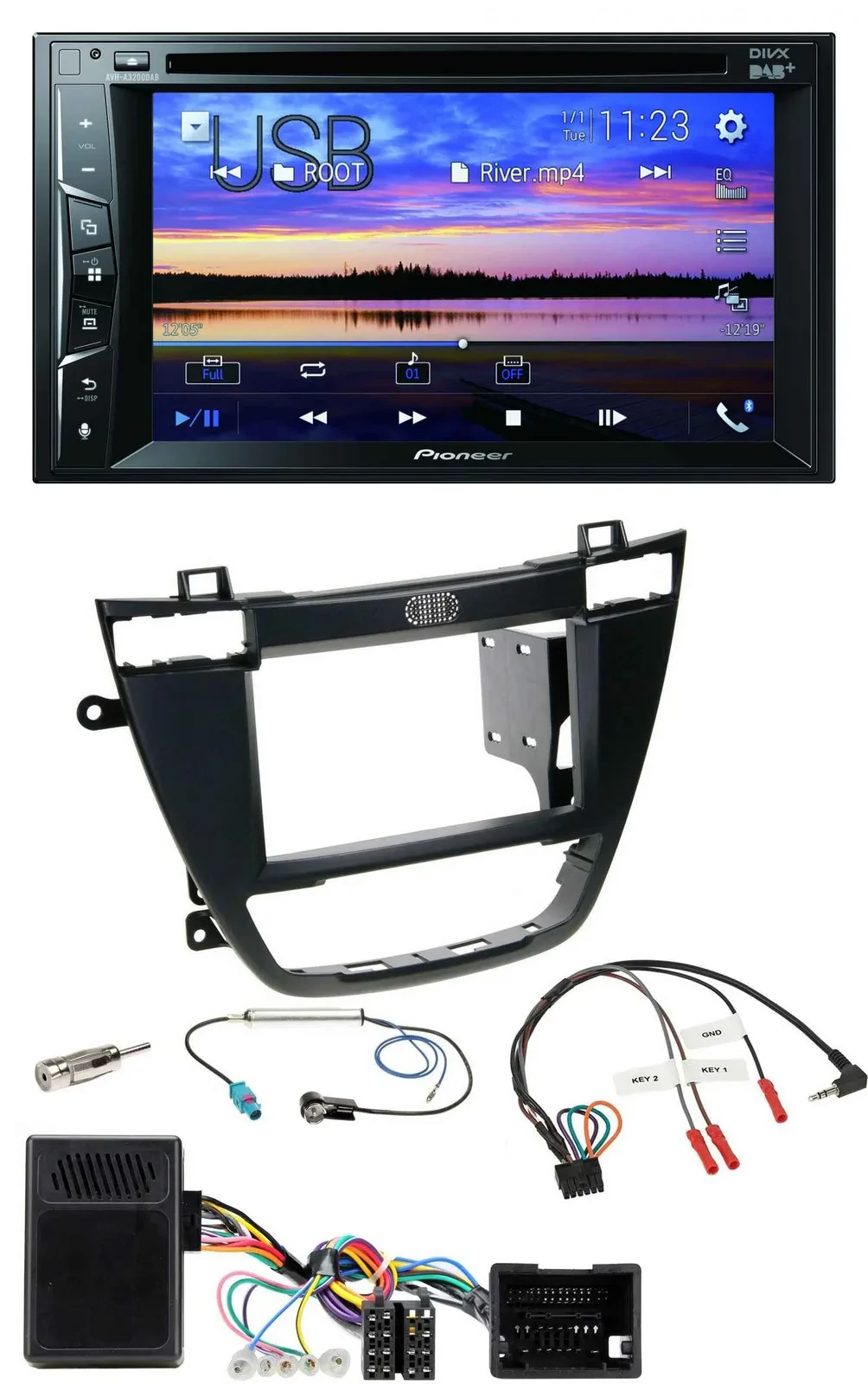 Pioneer Bluetooth 2DIN USB DVD DAB Lenkrad Autoradio für Opel Insignia ab 08 sch