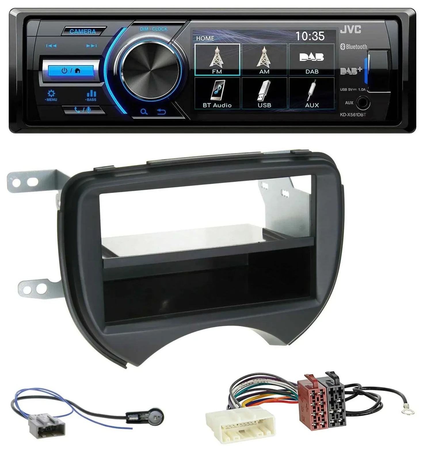 JVC Bluetooth MP3 USB DAB Autoradio für Nissan Micra K13 10-13 schwarz