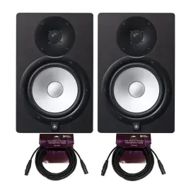 YAMAHA HS8 2 Way Bass Reflex Bi Amplified Near Field Studio Monitor Bundle