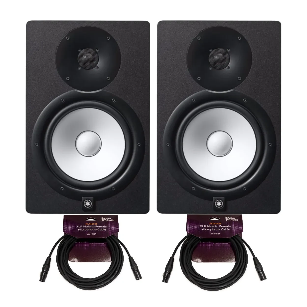 YAMAHA HS8 2 Way Bass Reflex Bi Amplified Near Field Studio Monitor Bundle