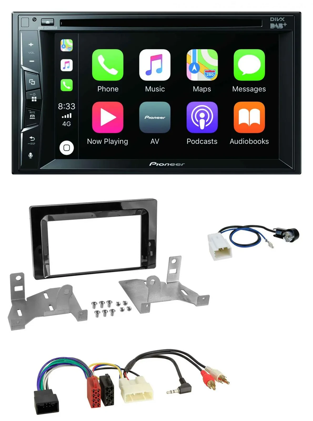 Pioneer MP3 USB DVD Bluetooth DAB 2DIN Autoradio für Toyota Aygo AB7 ab 2022 kla