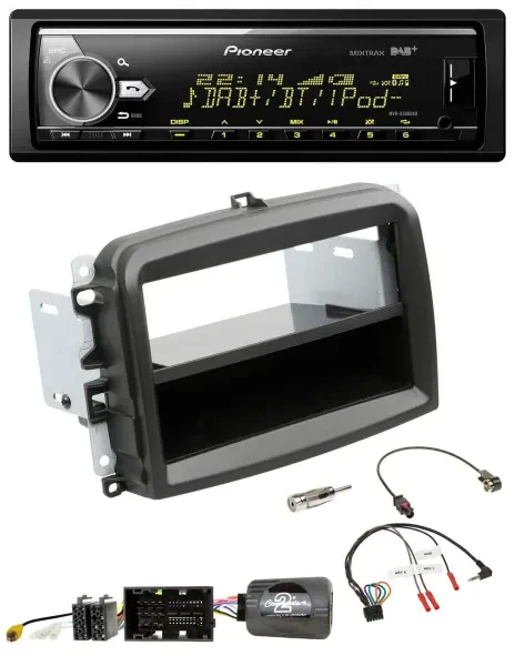Pioneer Bluetooth USB DAB Lenkrad Autoradio für Fiat 500 L (ab 2012)