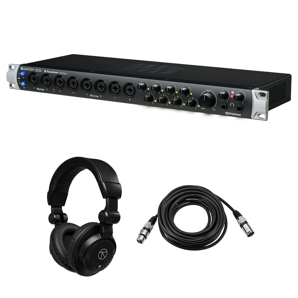 PreSonus Quantum 26x26 Thunderbolt 3 Audio Interface, Bundle with TAPH100 Monito