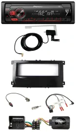 Автомагнитола для Ford Focus (с 2007), Galaxy, C-Max Pioneer 1-DIN USB DAB MP3, совместима с кнопками на руле, черная