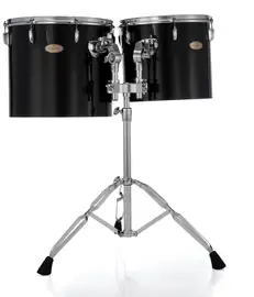 Том-барабан Pearl Concert Poplar Kapur 13x11 14x12 Midnight Black со стойкой (пара)