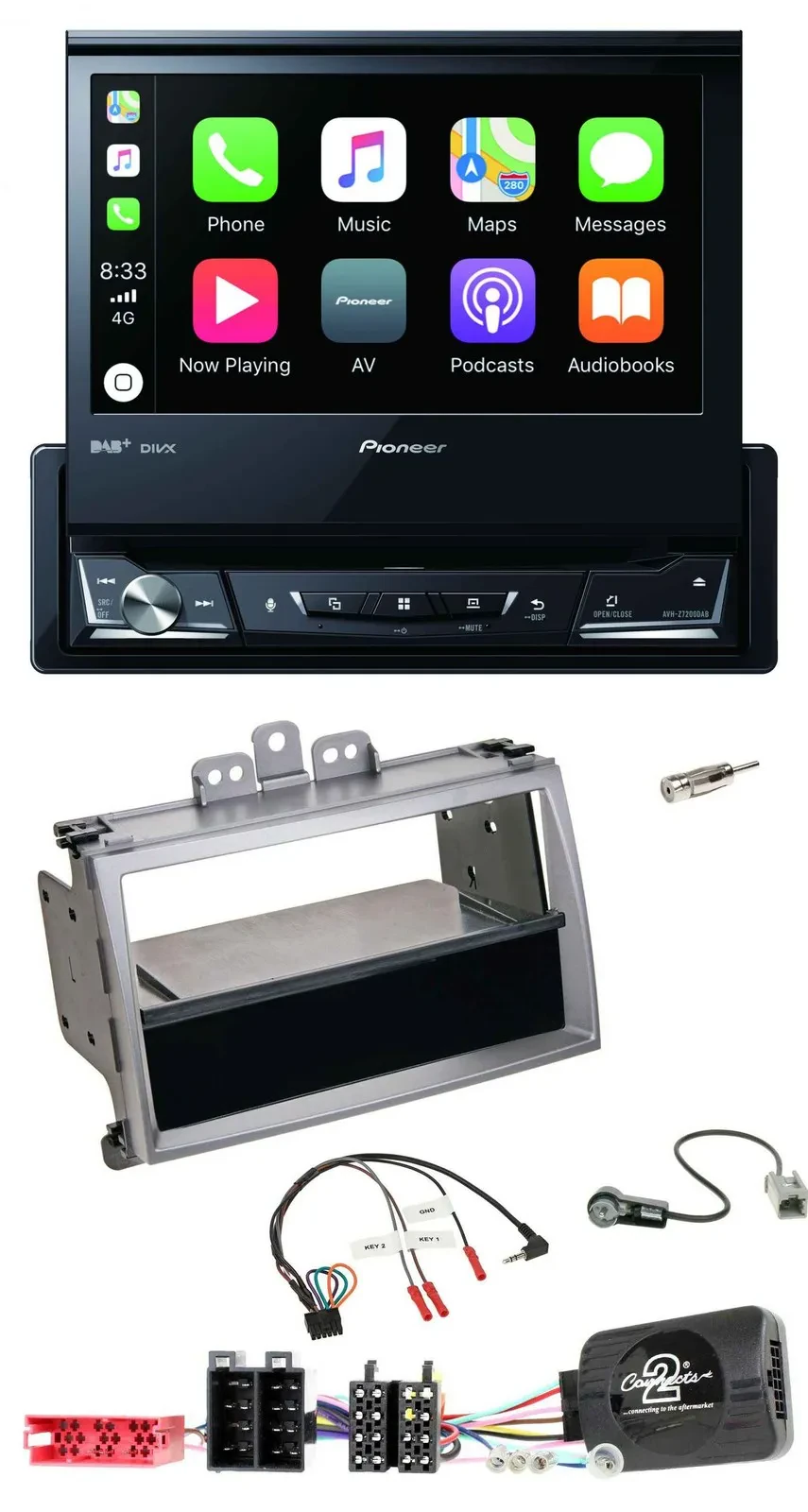 Pioneer DVD Bluetooth DAB USB Lenkrad Autoradio für Hyundai i20 ISO 2009-2011 si