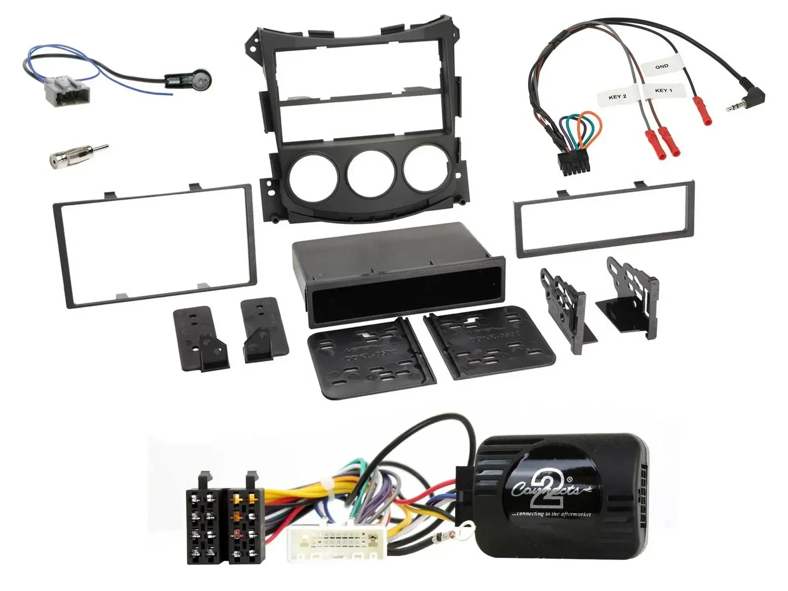 Einbauset Lenkradadapter Doppel DIN Autoradio für Nissan 370Z 2009-2013 Roadster