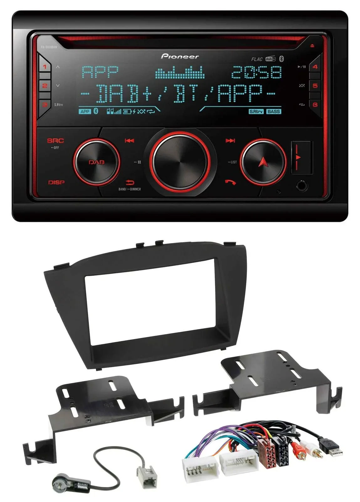 Автомагнитола Pioneer 2DIN DAB MP3 Bluetooth USB CD для Hyundai ix35 (с 2013)