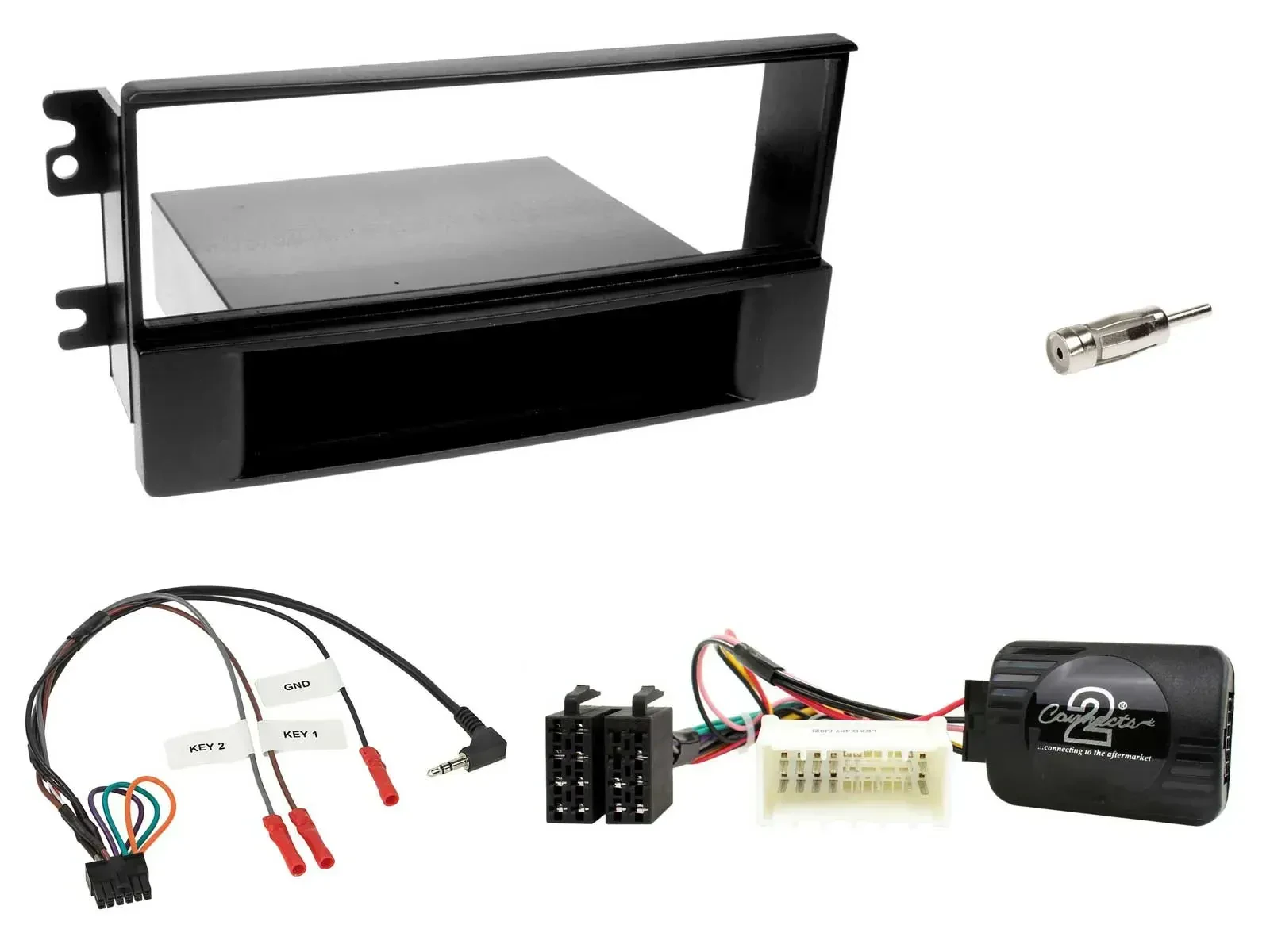 Radioset Lenkradadapter DIN Autoradio für Kia Sportage II 2005-2008 schwarz