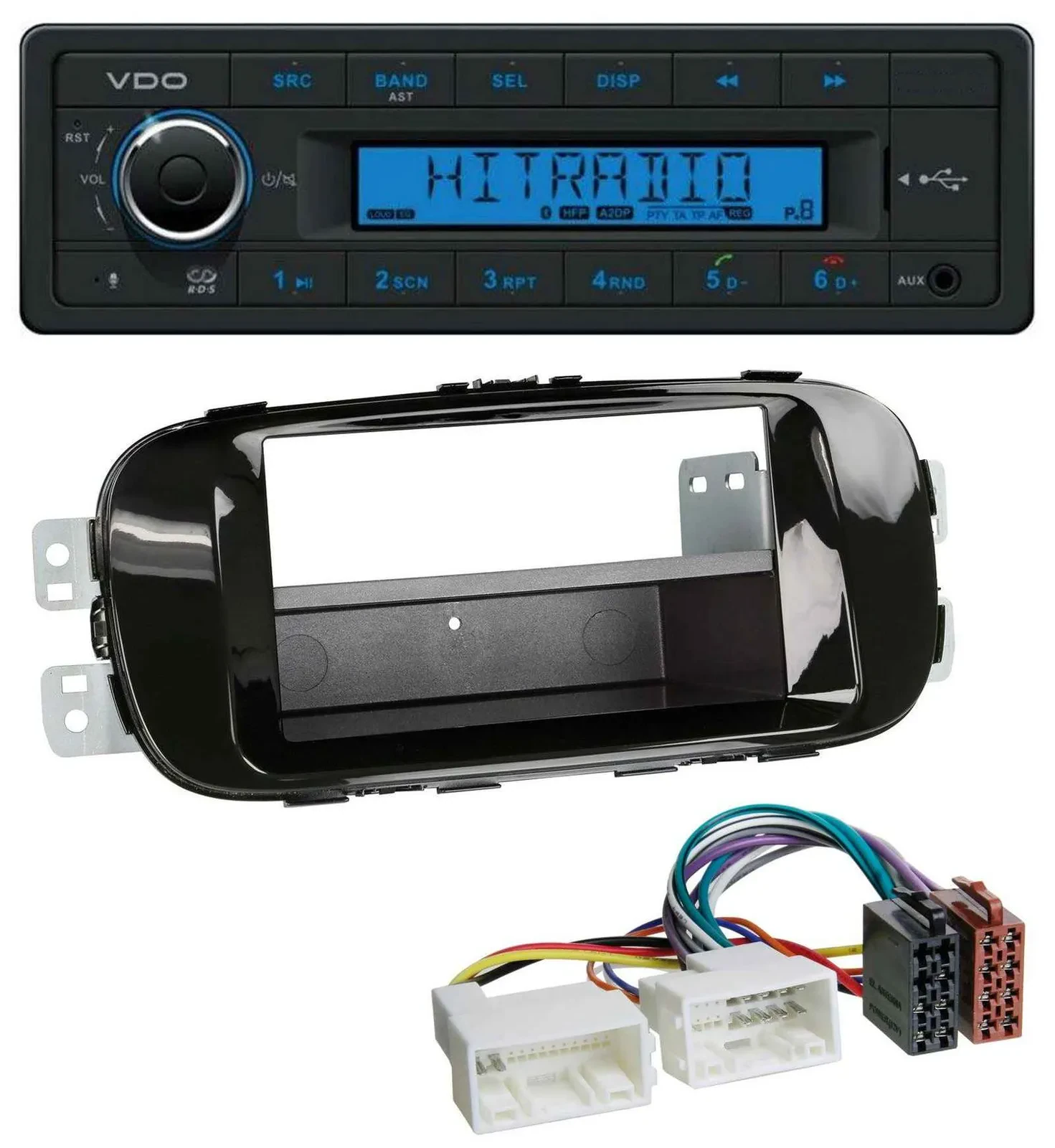 VDO AUX Bluetooth USB MP3 Autoradio für Kia Soul PS ab 14 piano-schwarz