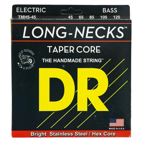 Струны для 5-струнной бас-гитары DR Strings Long Necks TMH5-45 45-125