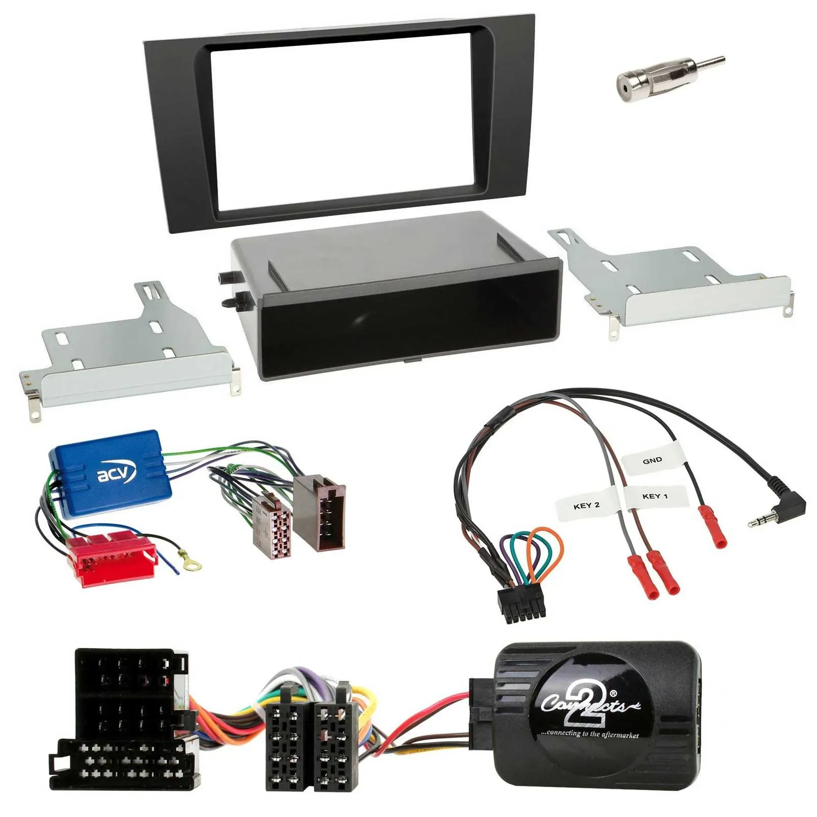 Radioset Lenkradadapter DIN Autoradio für Audi A4 B5 1999-2001 Aktivsystem