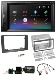 Pioneer DAB Lenkrad 2DIN Bluetooth USB Autoradio für Fiat Idea 2006-2012 grau
