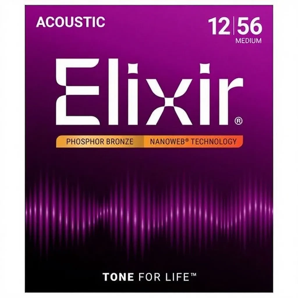 Струны для акустической гитары Elixir 16077 NanoWeb 12-56