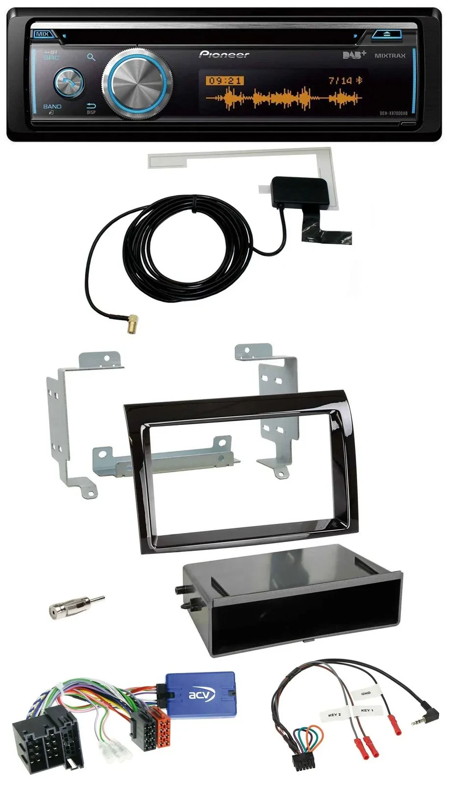 Pioneer Bluetooth DAB Lenkrad USB CD Autoradio für Fiat Ducato 2008-11 Profi pia