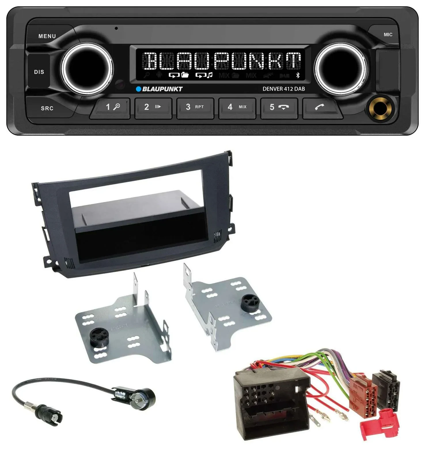 Blaupunkt Bluetooth DAB MP3 USB Autoradio für Smart ForTwo (451, 2010-2015)