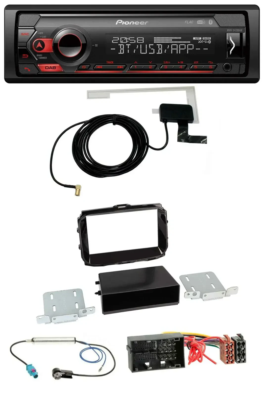 Автомагнитола Pioneer DAB USB MP3 Bluetooth для Alfa Romeo Giulietta (52-pin, с 2013), черный глянец