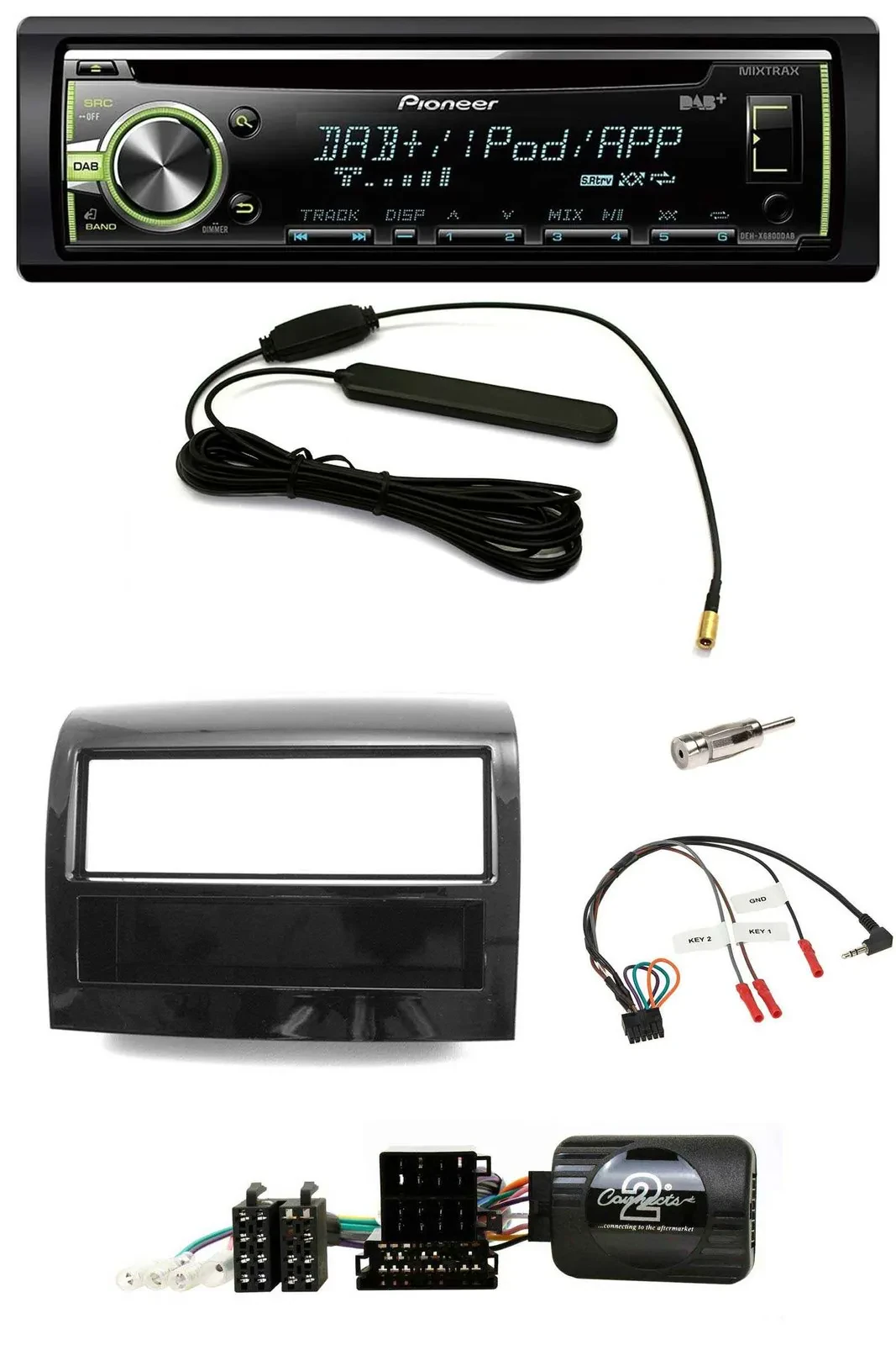 Автомагнитола для Fiat Ducato 2012–2015 Pioneer CD/USB, DAB, поддержка управления с руля, черный (piano)