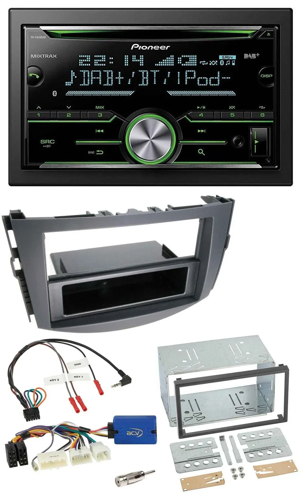 Pioneer Bluetooth Lenkrad DAB 2DIN USB CD Autoradio für Toyota RAV 4 ab 2011 28