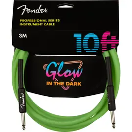 Инструментальный кабель Fender Professional Series Glow in the Dark Cable Green 10 Feet