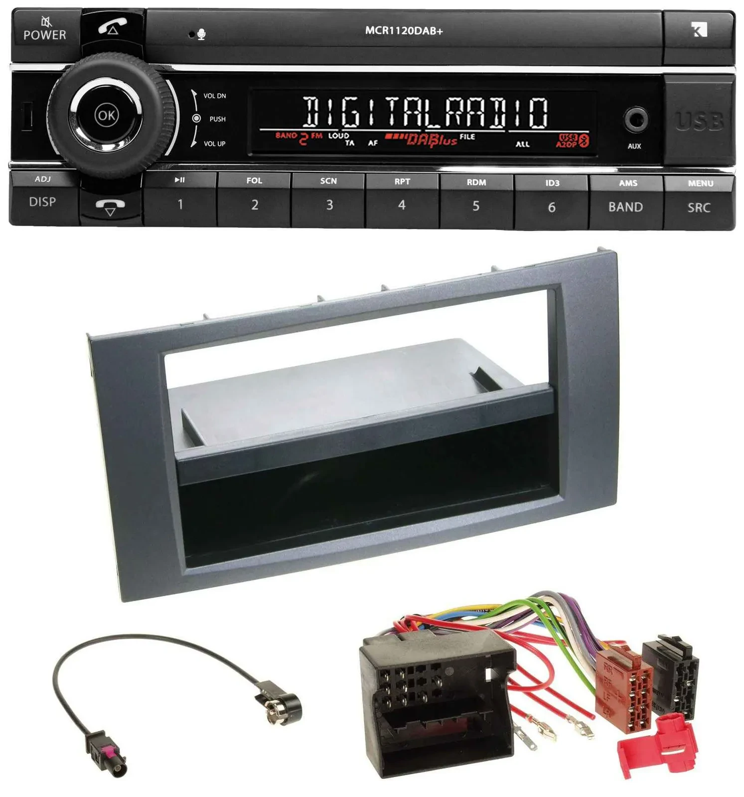 Kienzle Bluetooth MP3 USB DAB Autoradio für Ford Focus C-Max Galaxy S-Max 03-07