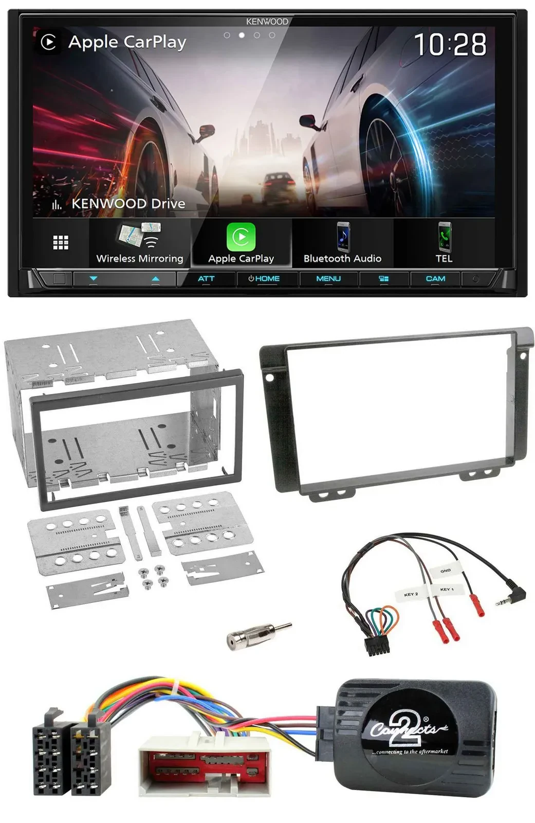 Kenwood Lenkrad 2DIN USB DAB Bluetooth Autoradio für Land Rover Freelander 2004-