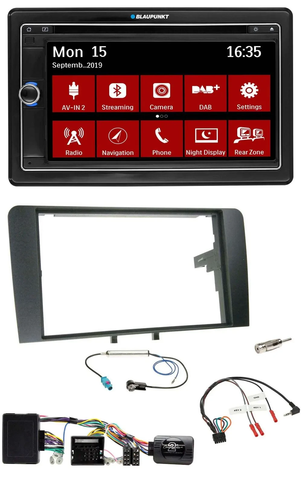 Автомагнитола для Audi A3 8P (2003–2012) Blaupunkt 2DIN USB DAB Bluetooth TMC Navigation с управлением на руле