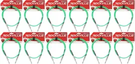 Инструментальный кабель Rockville RCGT3.0G Green 0.9 м (12 штук)