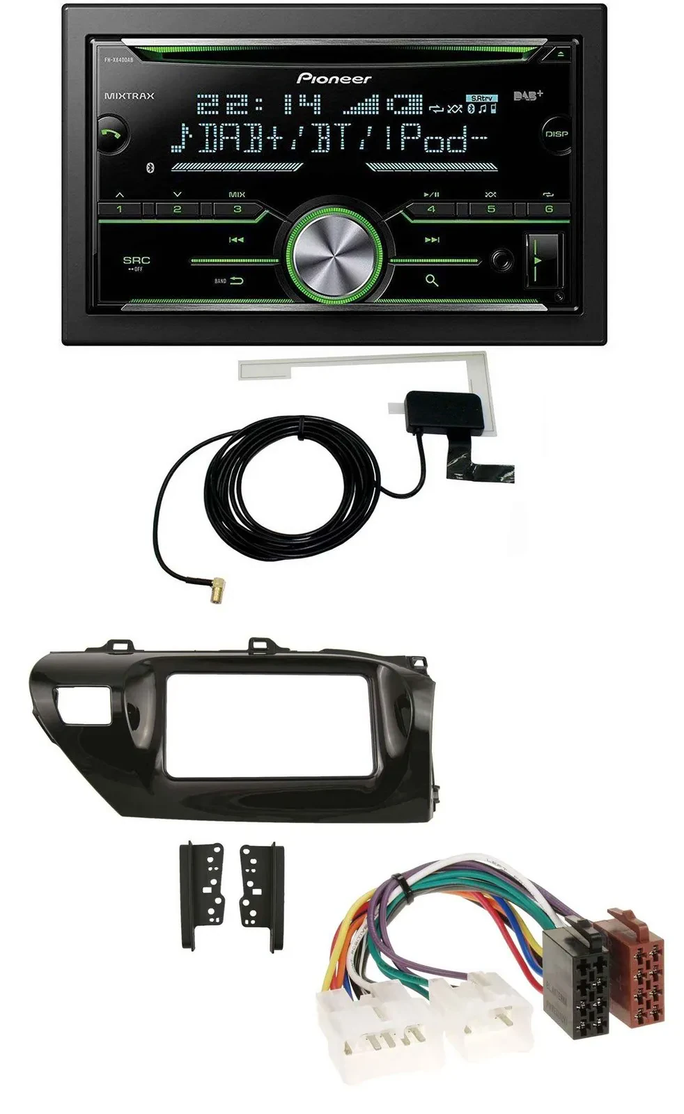 Автомагнитола для Toyota Hilux (2015–2020) Pioneer 2 DIN, CD, USB, Bluetooth, DAB