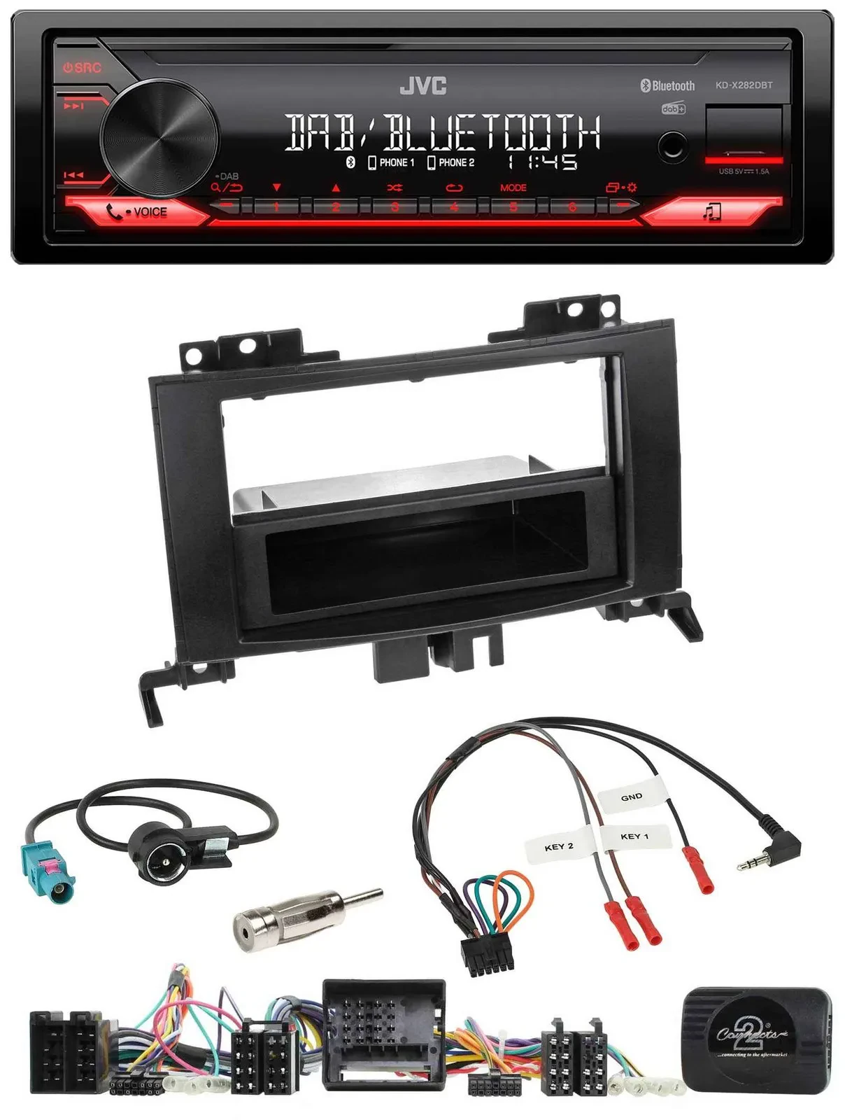 JVC Bluetooth USB DAB Lenkrad Autoradio für Mercedes Sprinter W906 06-18 Audio 5