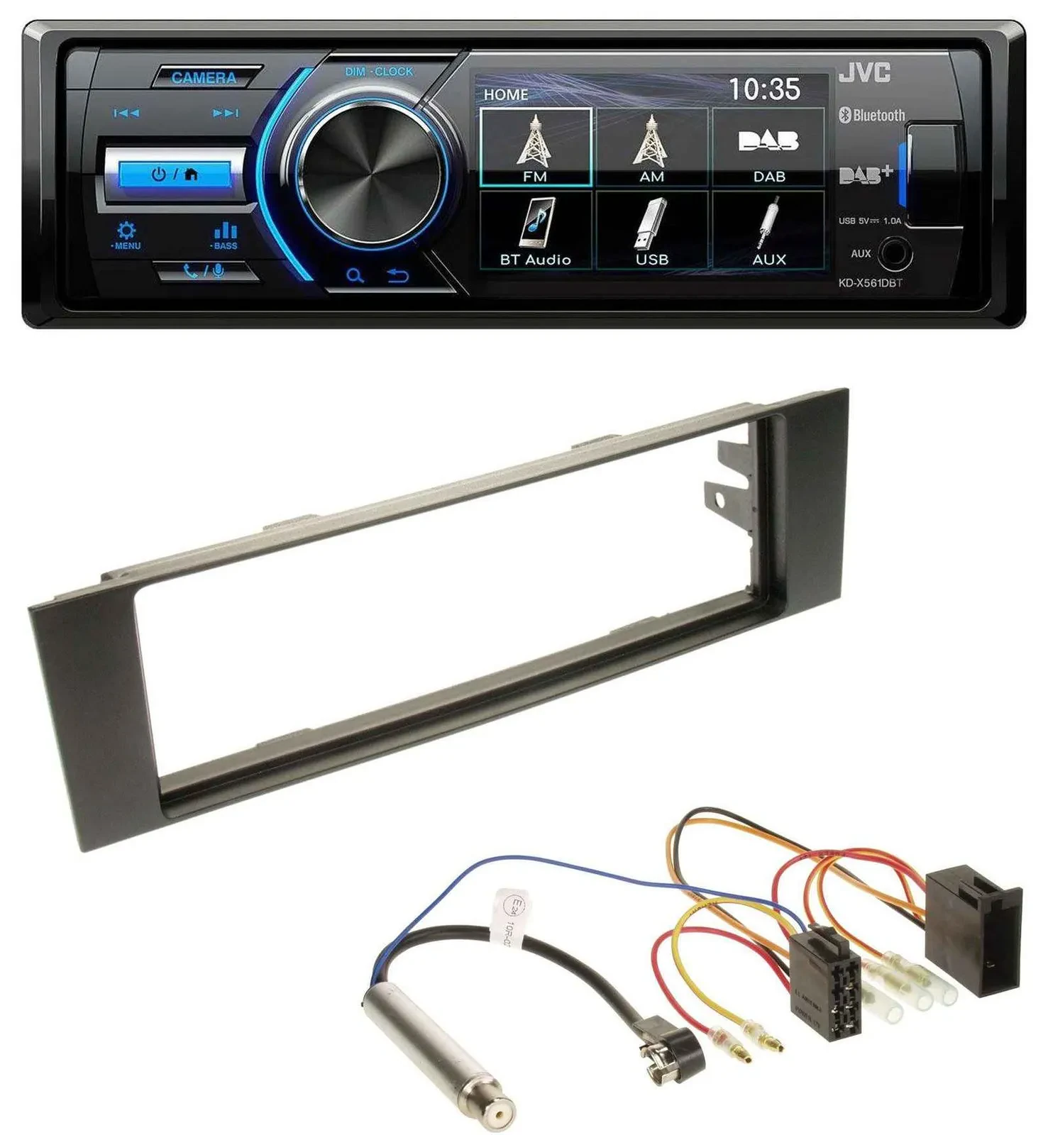 JVC Bluetooth MP3 USB DAB Autoradio für Audi A3 (8P, 03-06) - ISO