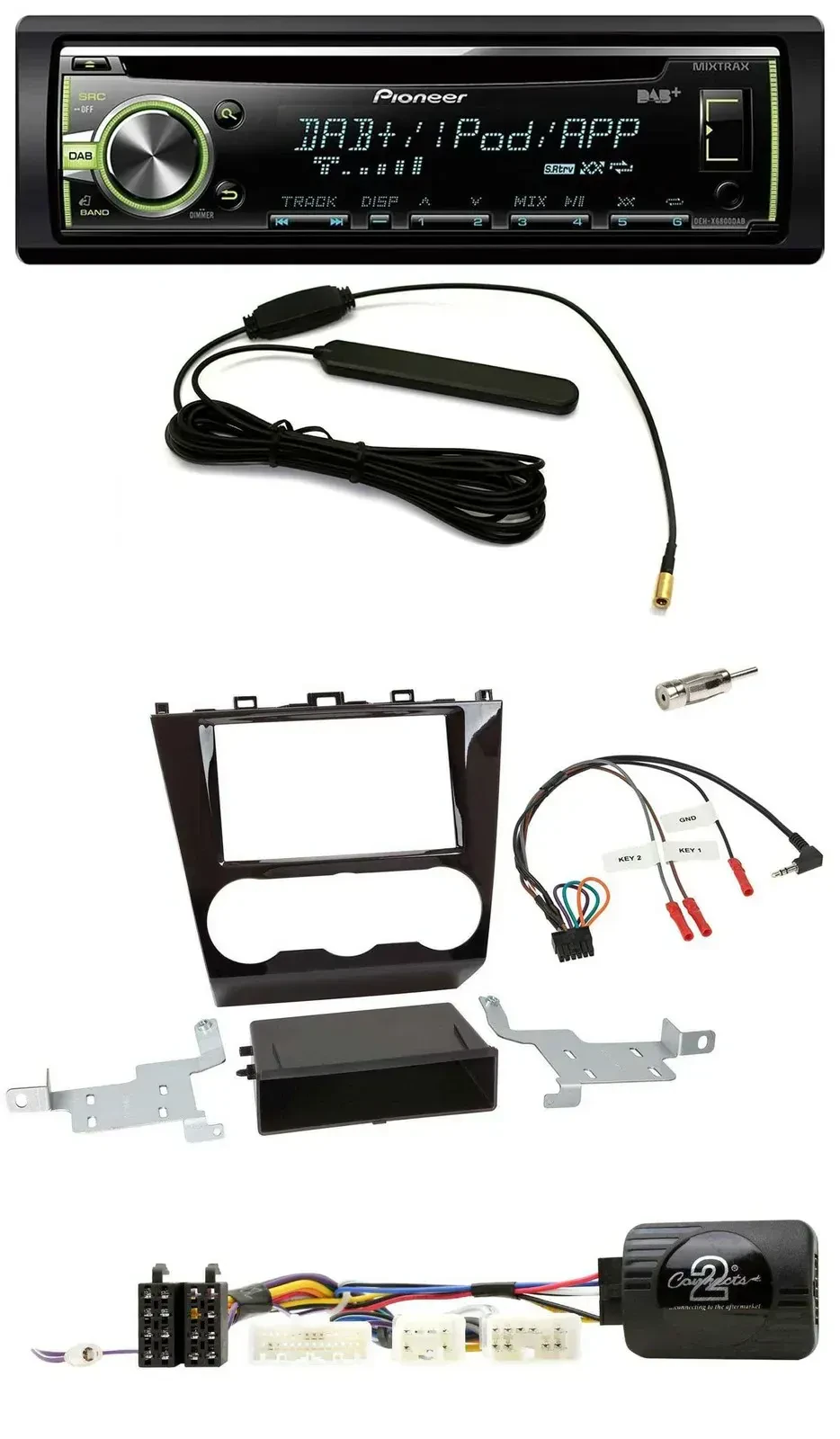 Автомагнитола для Subaru Forester (с 2015) Pioneer CD/MP3, USB, DAB, совместима с кнопками на руле