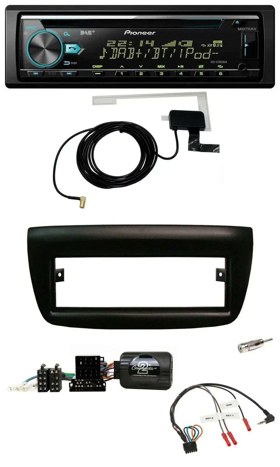 Автомагнитола Pioneer CD, USB, DAB для Fiat Doblo 2012–2015, черный