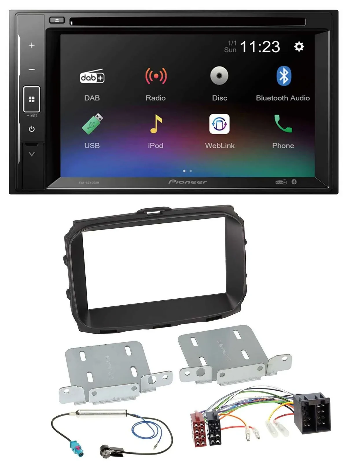 Автомагнитола Pioneer 2DIN Bluetooth USB DAB DVD для Alfa Romeo Giulietta (2013–2021)