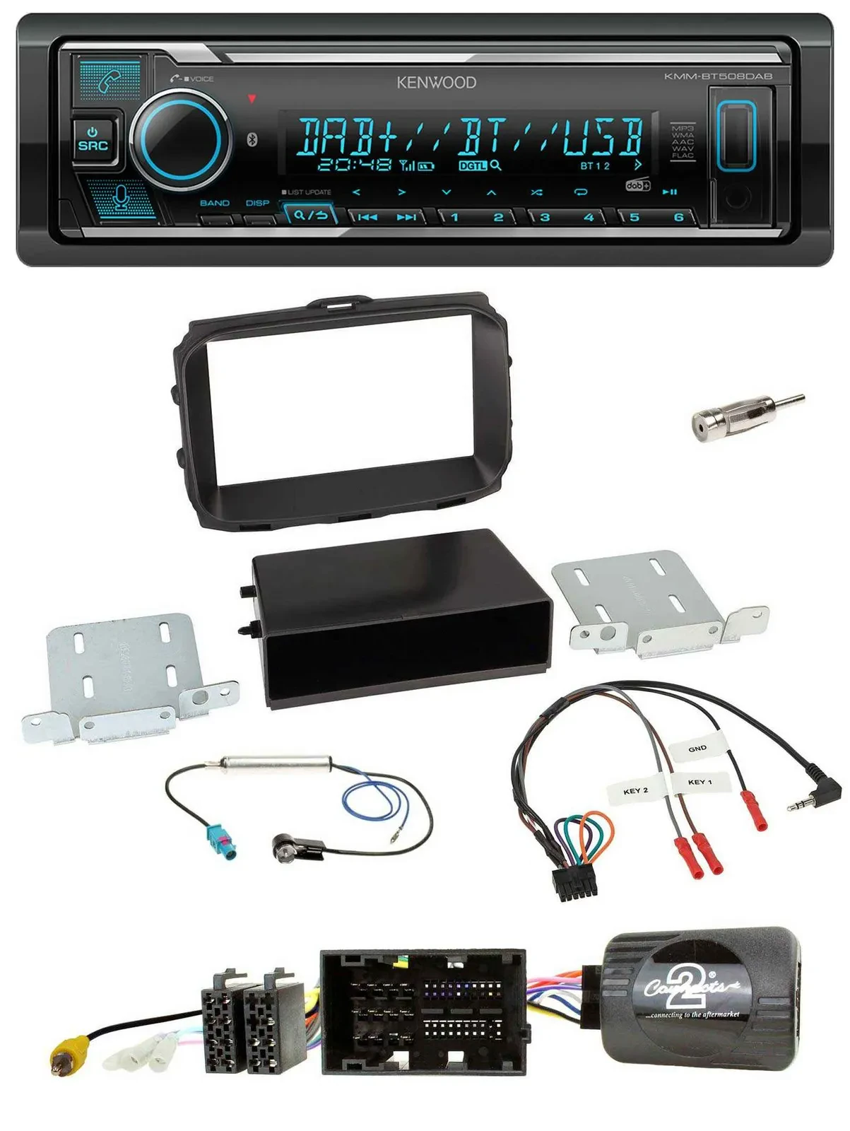 Kenwood Bluetooth Lenkrad DAB USB Autoradio für Alfa Giulietta 940 Facelift 2014