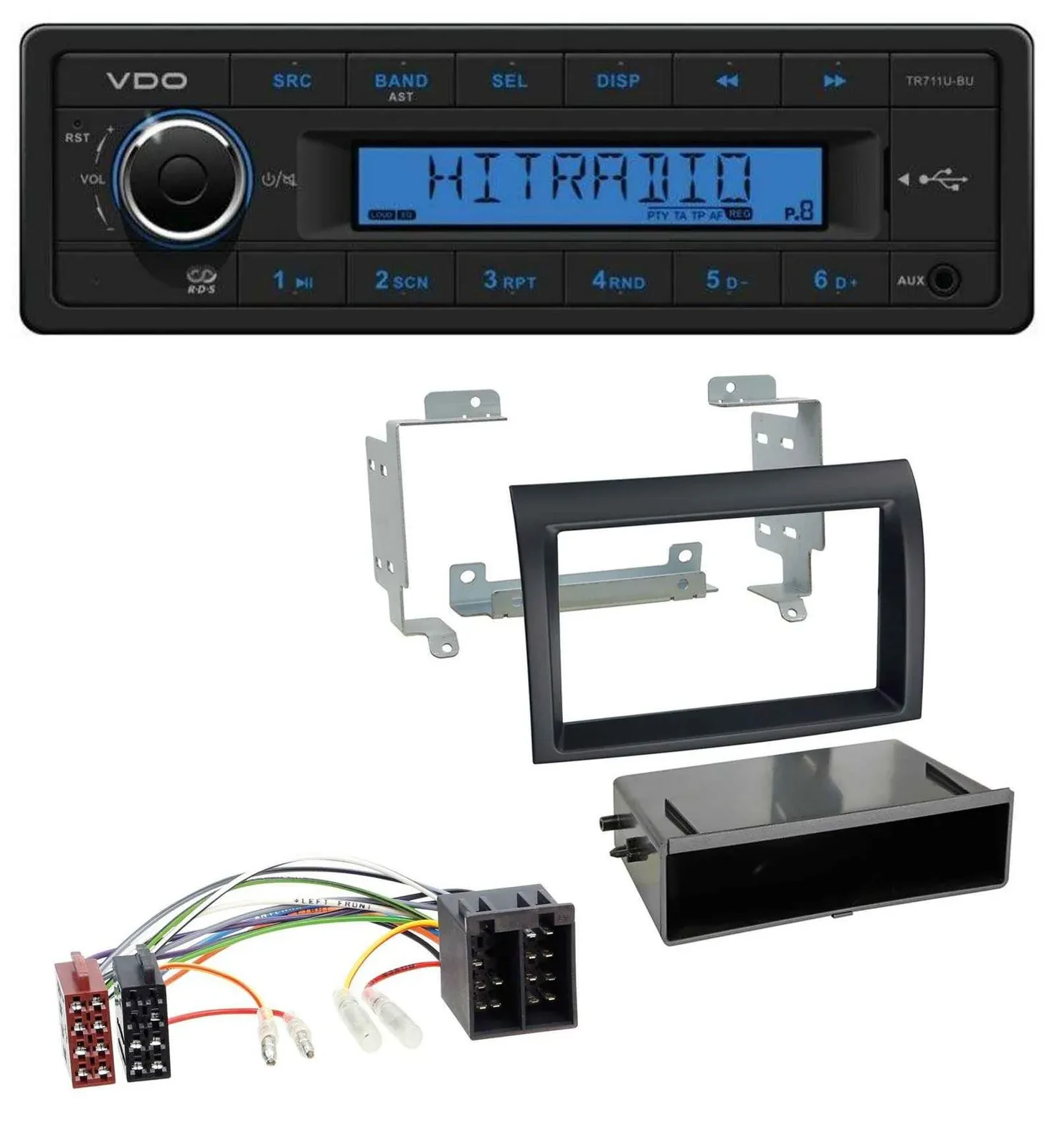VDO AUX 1DIN MP3 USB Autoradio für Citroen Jumper Fiat Ducato 06-11 schwarz Prof