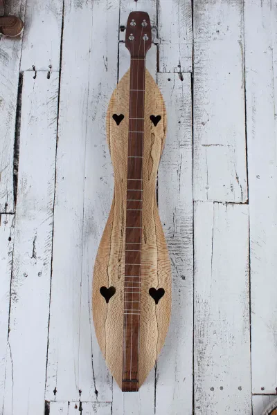 McSpadden 4 String Flathead Hourglass Spalted Sycamore Dulcimer with Gig Bag